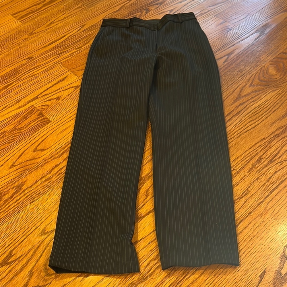Buffalo David Bitton Womanโs Black Striped Lord Trousers Size 28